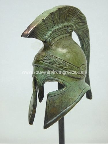Small spartan helmet bronze statue Greek statues Bronze statues