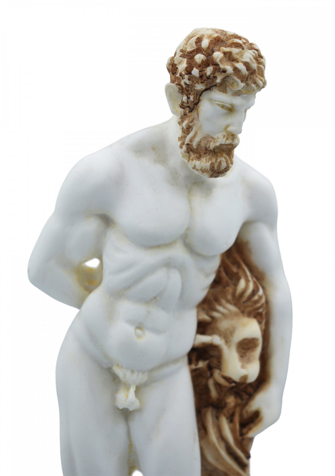 Hercules greek alabaster statue with color