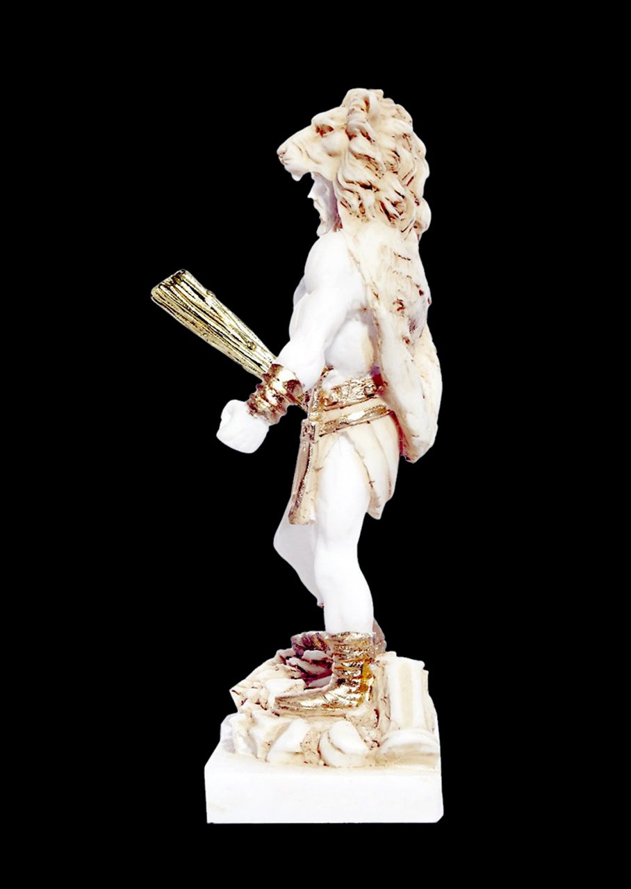 Greek alabaster statue of Hercules holding his club 