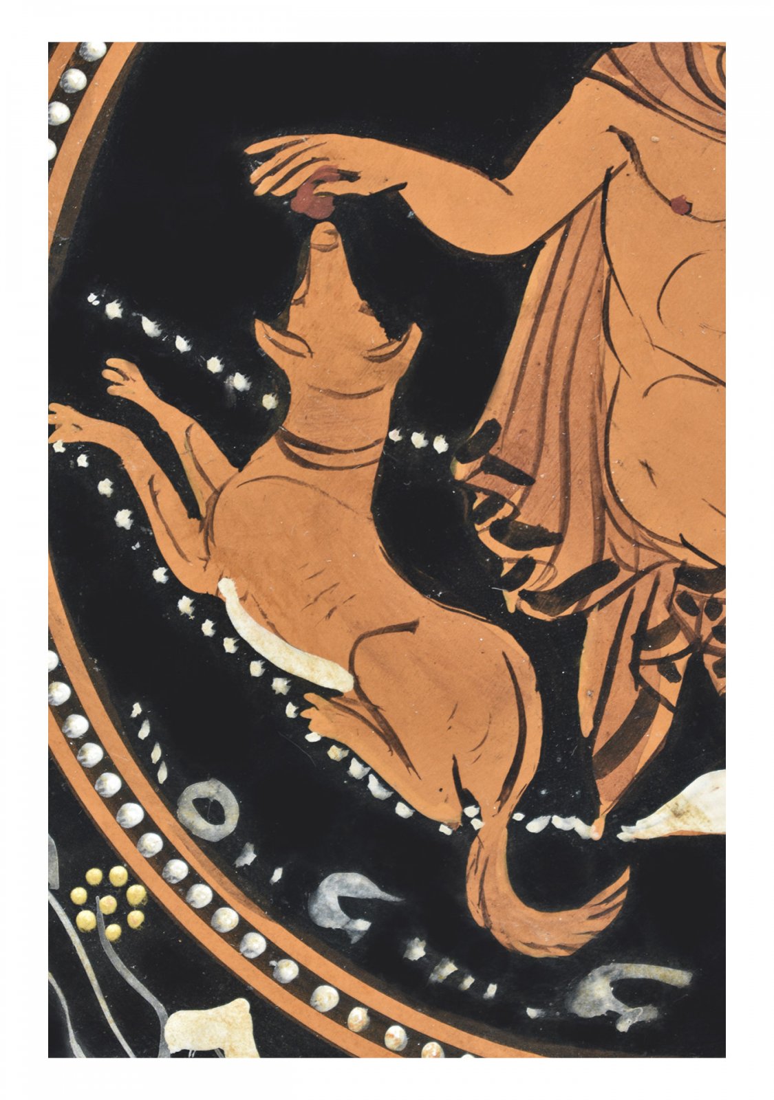 Greek ceramic plate depicting Hermes