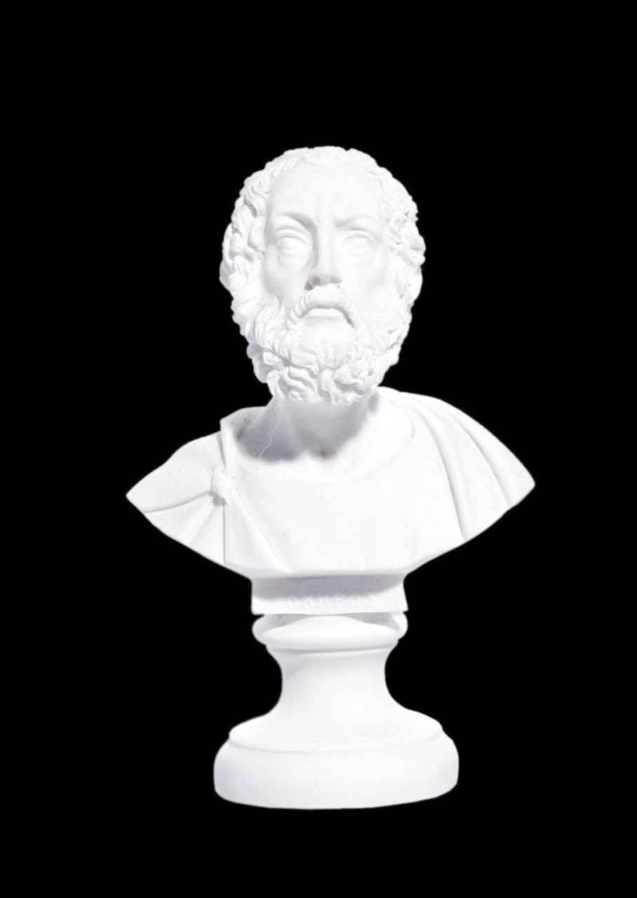 Homer alabaster bust statue