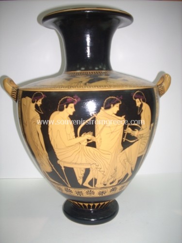 Music lesson red figured greek pottery hydria Greek pottery Ancient greek vessels