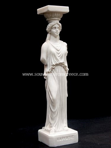 Souvenirs from Greece: Caryatida greek alabaster statue Picture Frames Plaster picture frames Classical greek art souvenirs handmade greek alabaster statue of a Karyatida, the world famous columns of the Erehthion temple in the Acropolis. Exceptional greek art decorative gifts.