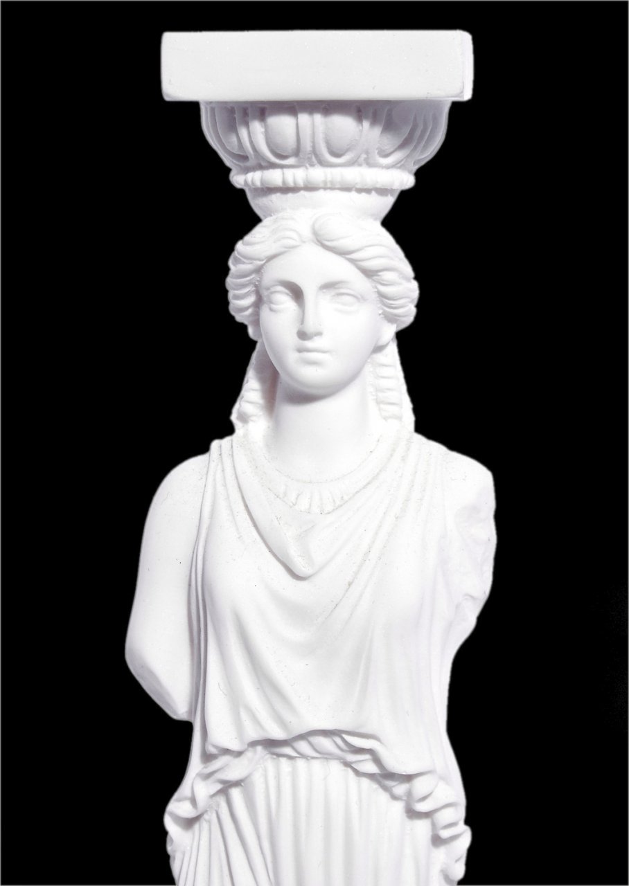 Small greek alabaster statue of Caryatid 