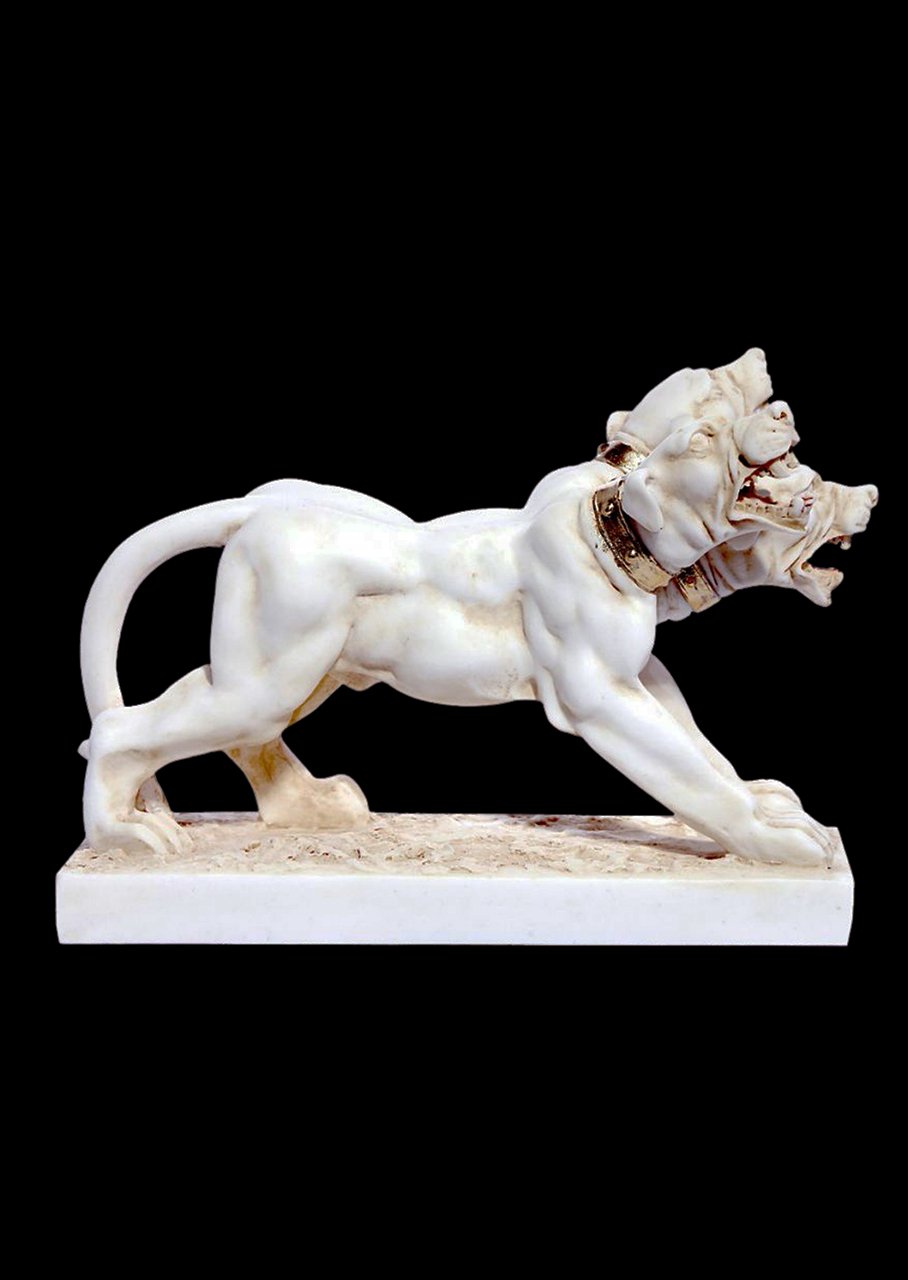 Cerberus greek alabaster statue