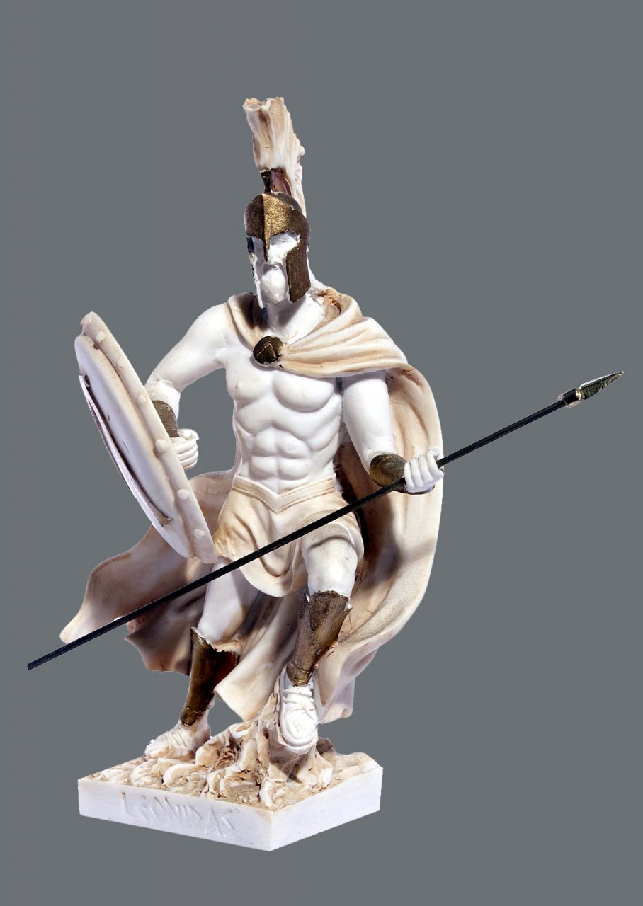 Leonidas king of the Sparta greek alabaster statue