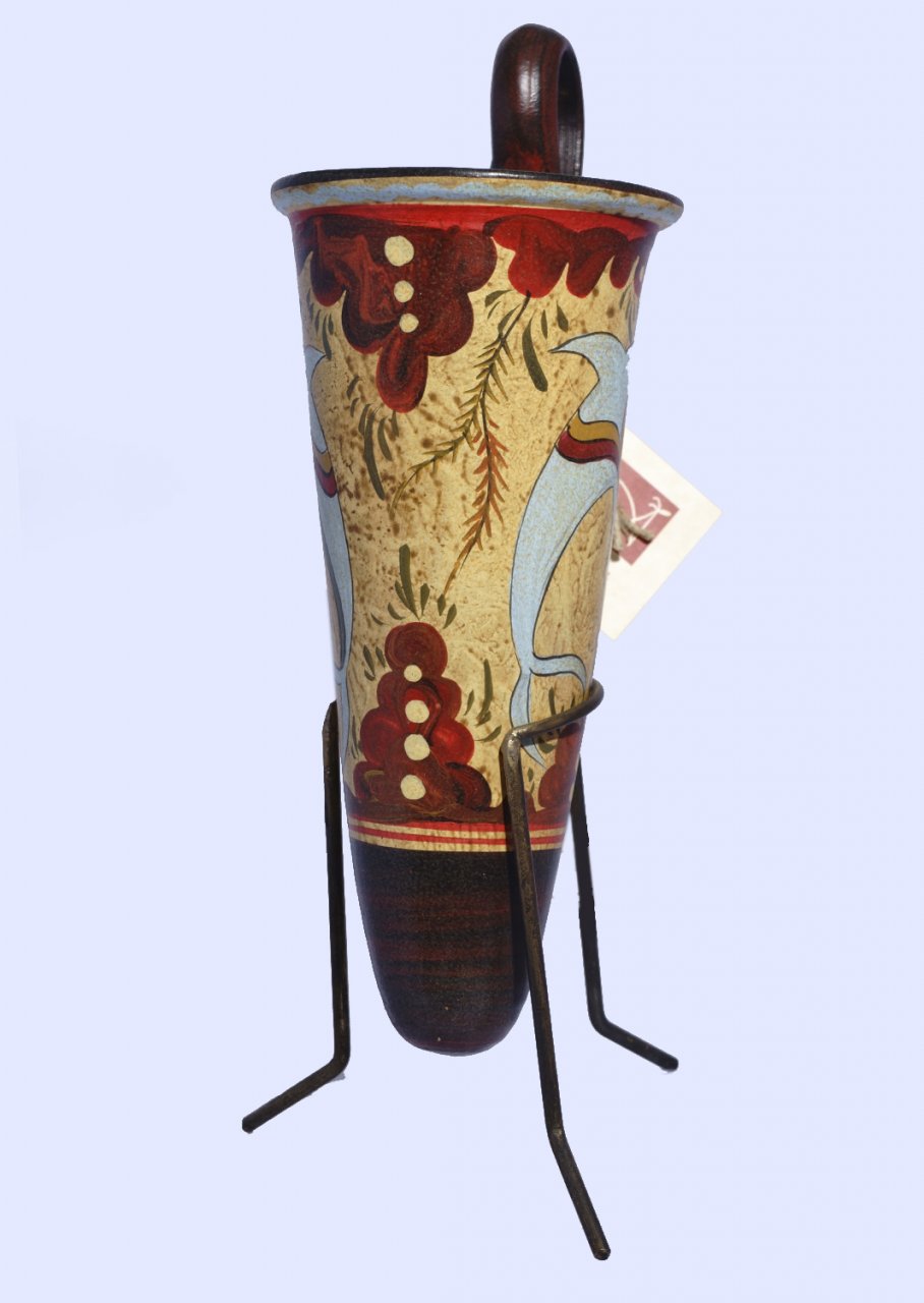 Minoan ceramic rhyton with dolphins