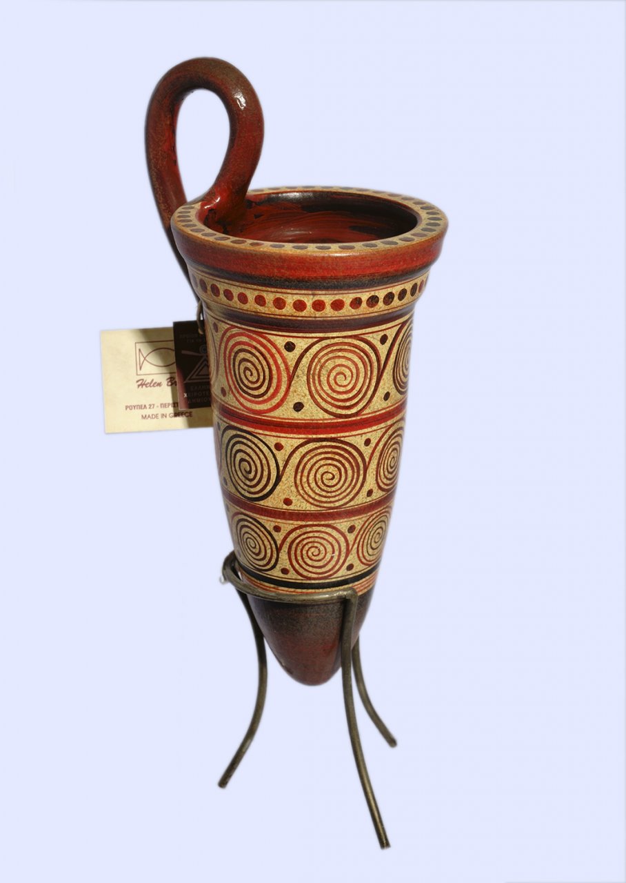 Minoan ceramic rhyton with spiral motifs