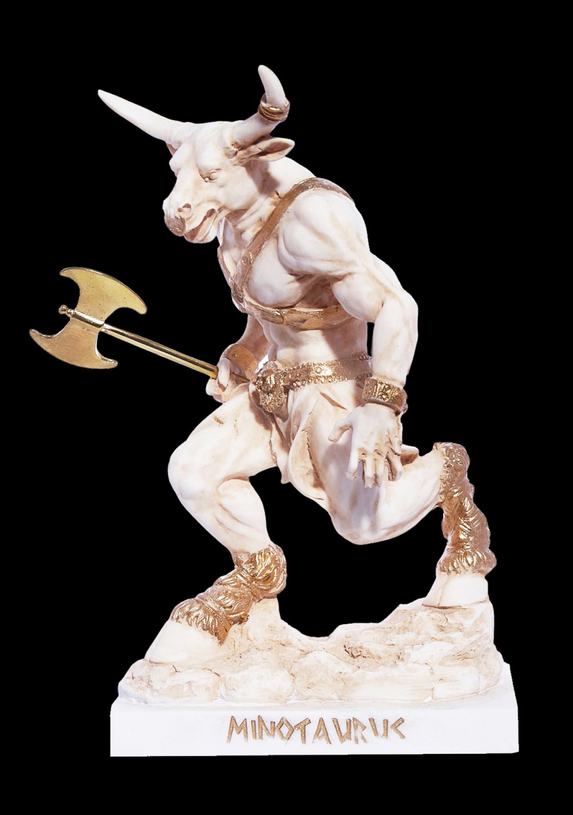 Minotaur With Axe Greek Alabaster Statue Minotaur With Axe Greek Alabaster Statue