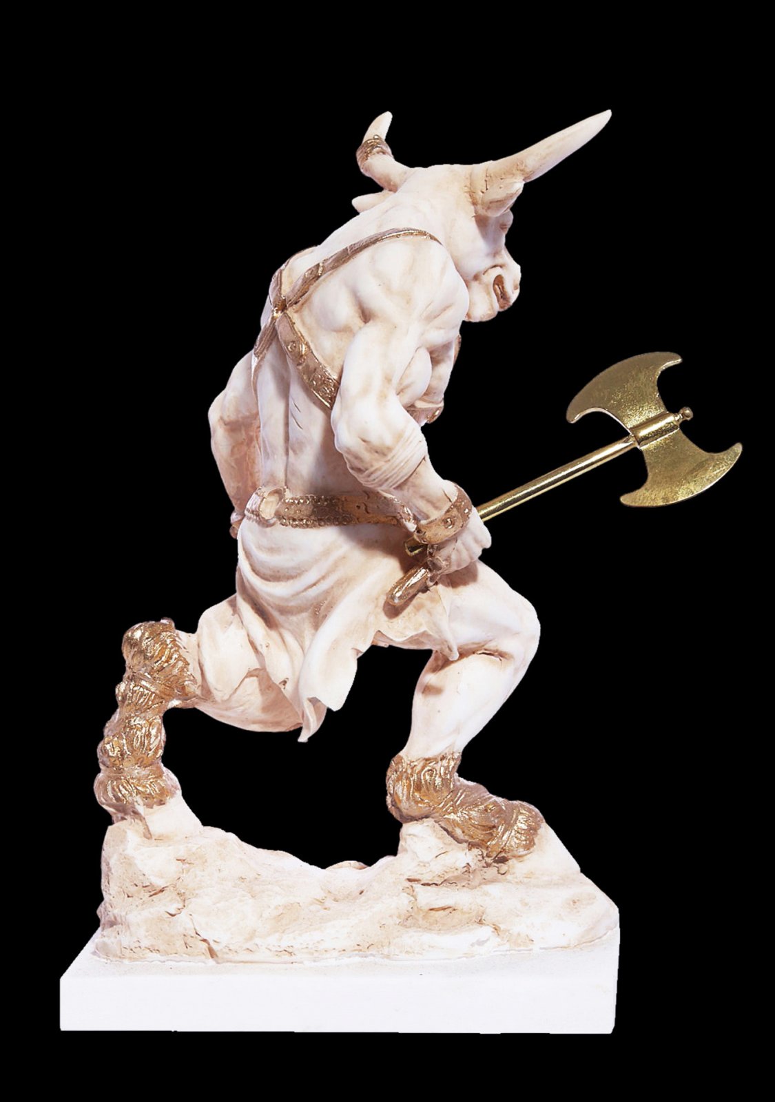 Minotaur with axe greek alabaster statue