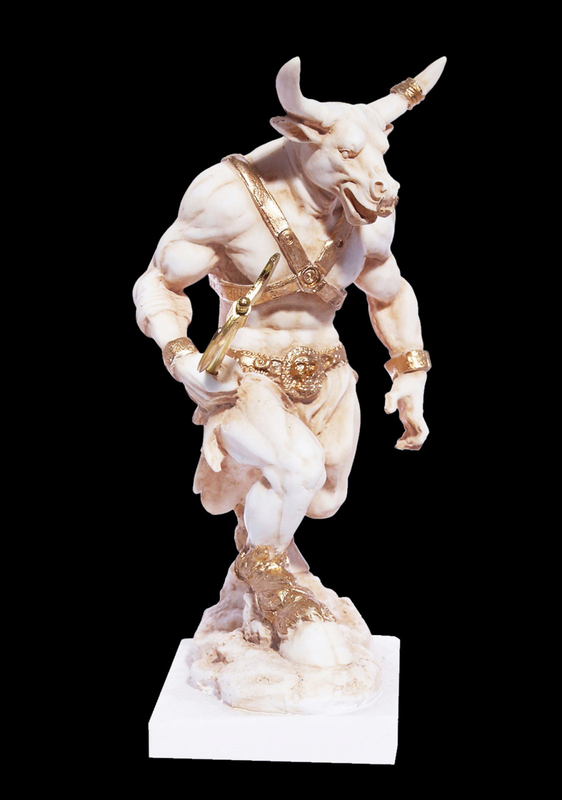Minotaur with axe greek alabaster statue
