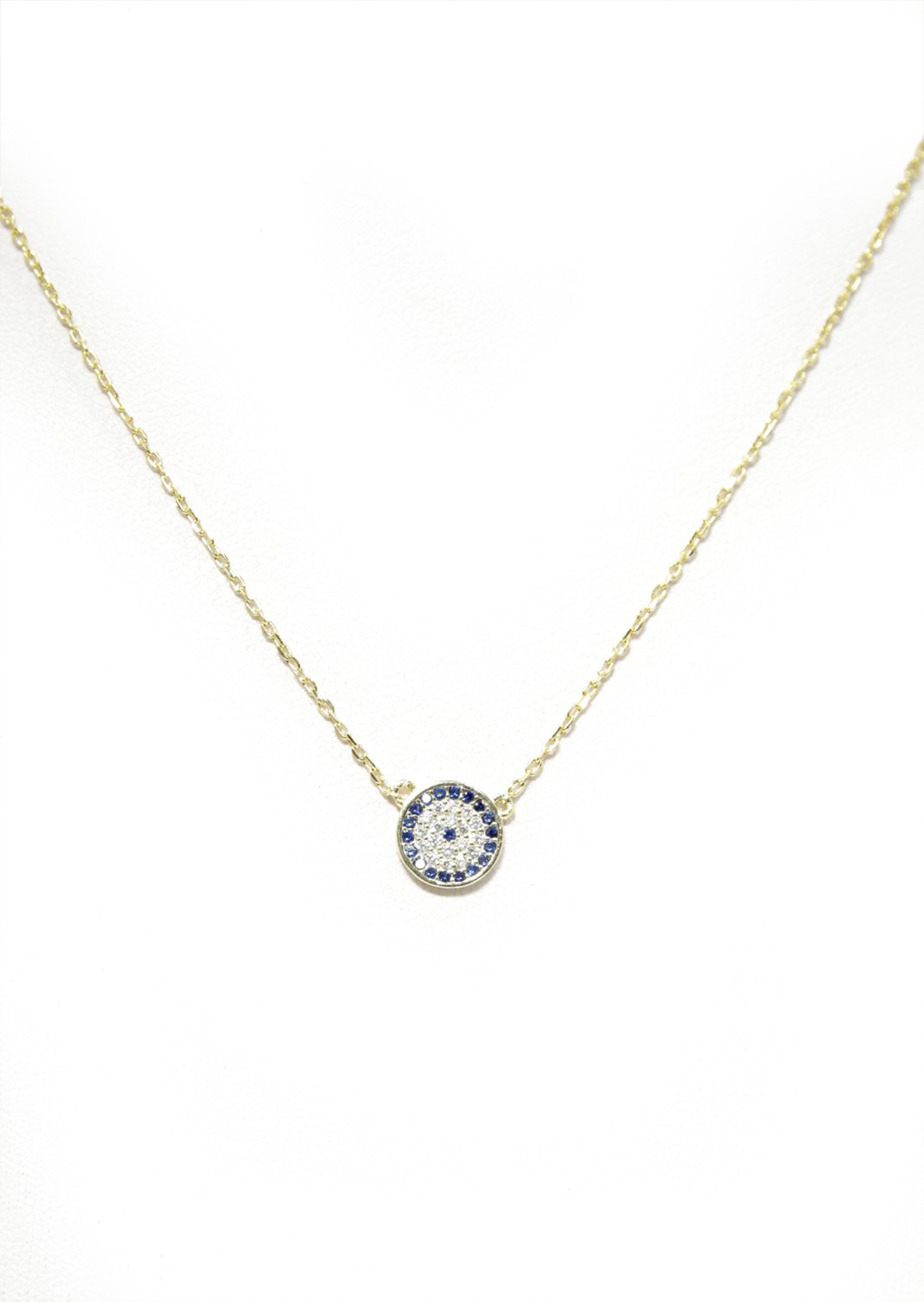 Evil eye gold plated silver necklace with zircon
