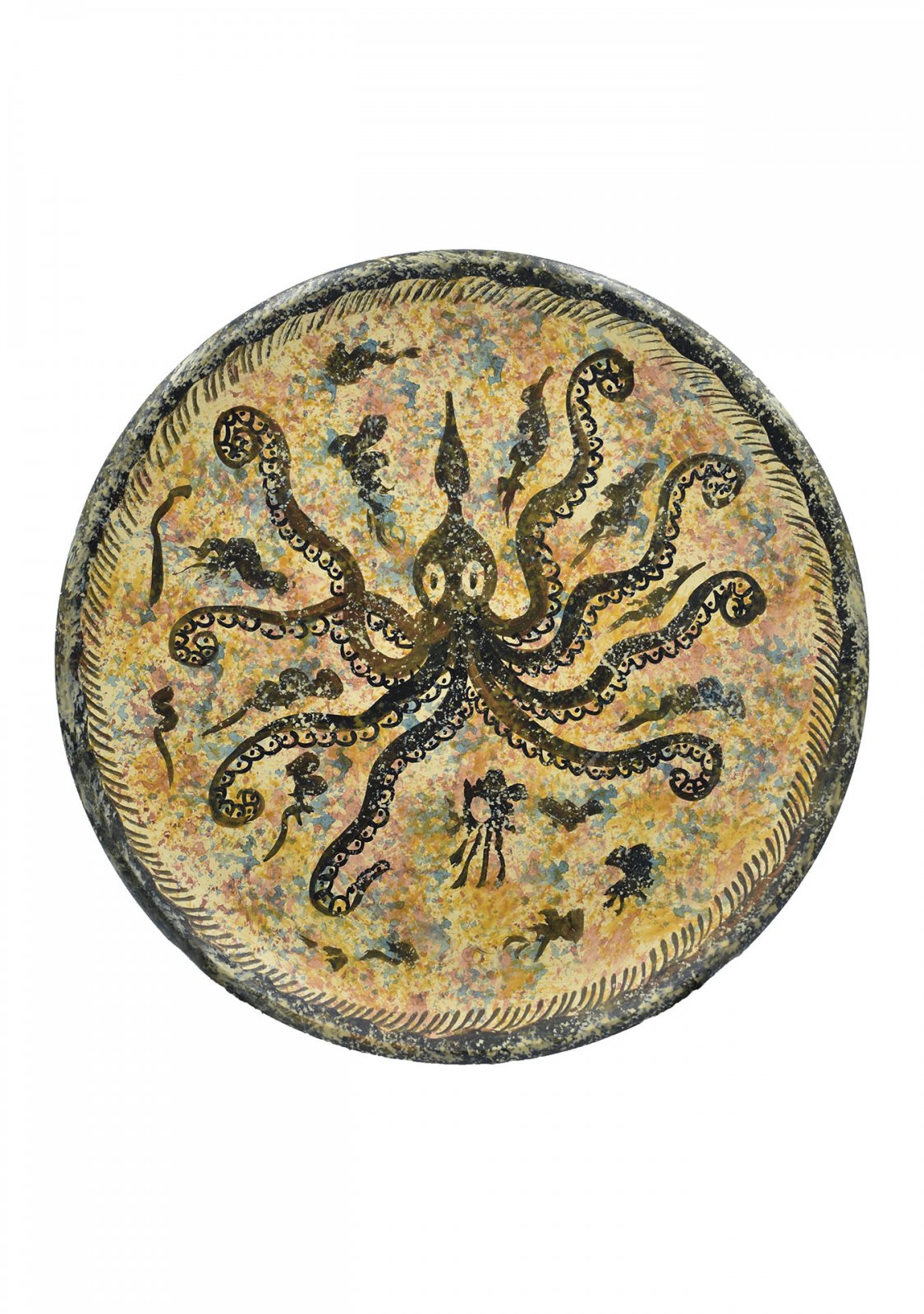 Greek ceramic plate depicting an octopus (20cm)