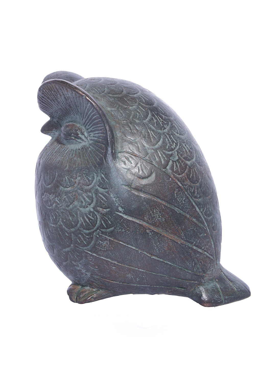 Owl green plaster statue, the symbol of wisdom (No.1)