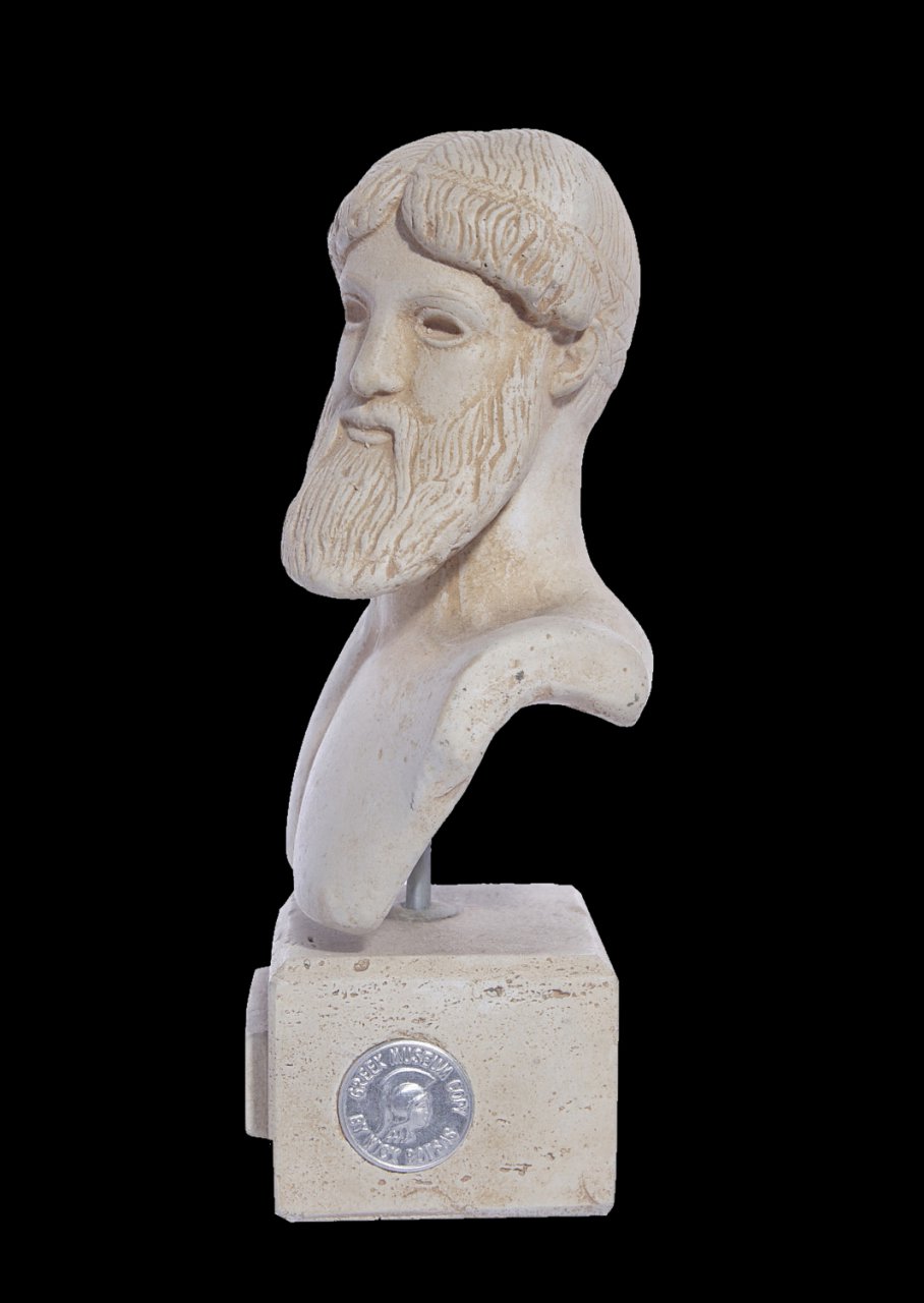 Poseidon greek plaster bust statue