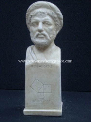 Pythagoras tall greek plaster bust statue Greek statues Greek Busts Sculptures