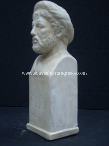Pythagoras tall greek plaster bust statue Greek statues Greek Busts Sculptures
