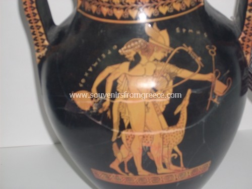 SATYROS HERMES GREEK RED FIGURED AMPHORA Greek pottery Ancient greek vessels