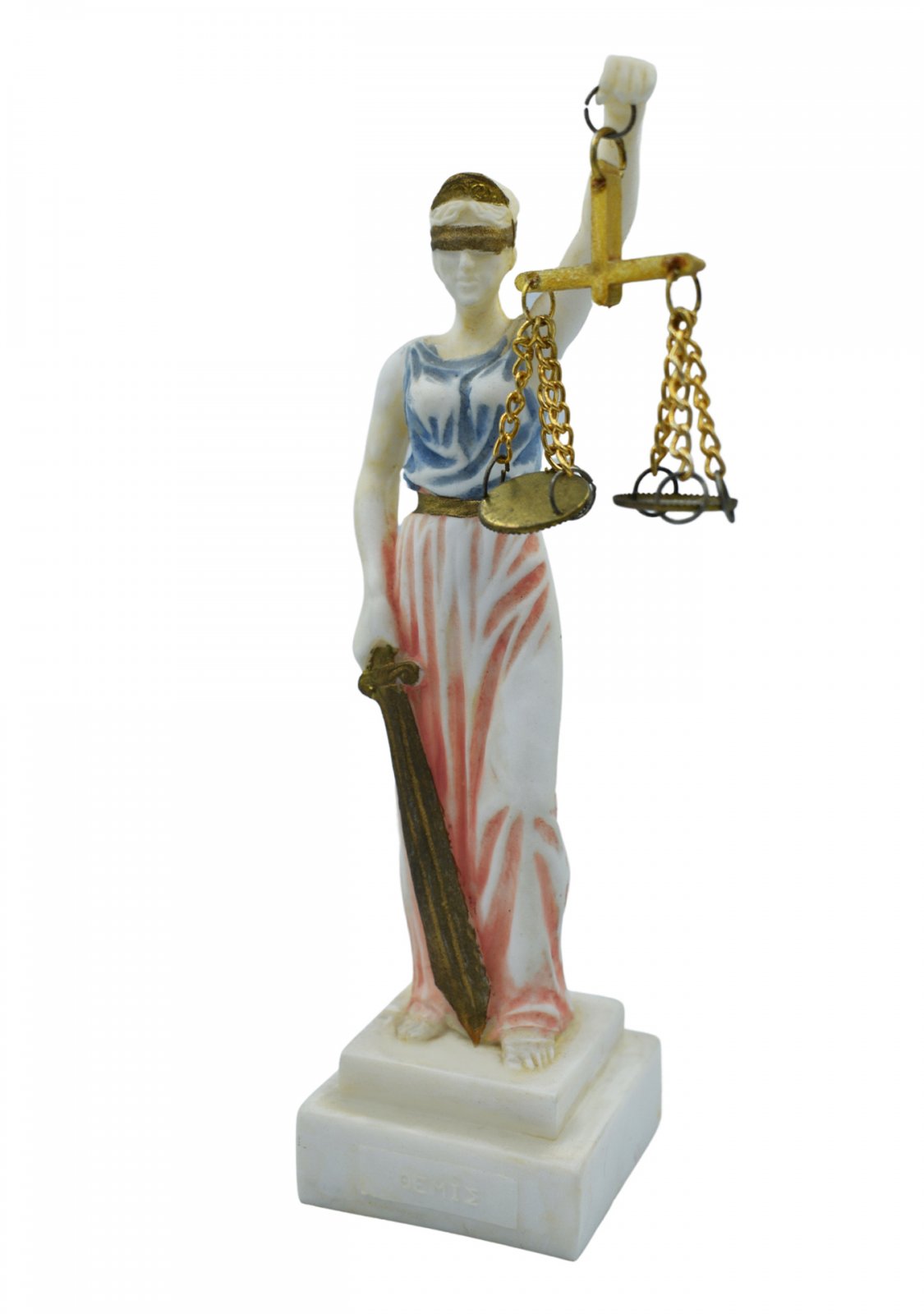 Themis, the greek goddess of justice, small alabaster statue