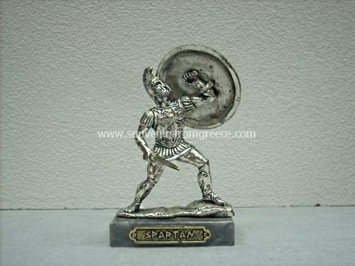 Bronze figurine of a Spartan warrior holding a shield Greek statues Bronze figurines
