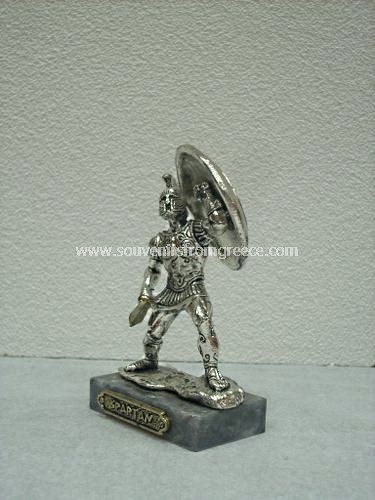 Bronze figurine of a Spartan warrior holding a shield Greek statues Bronze figurines