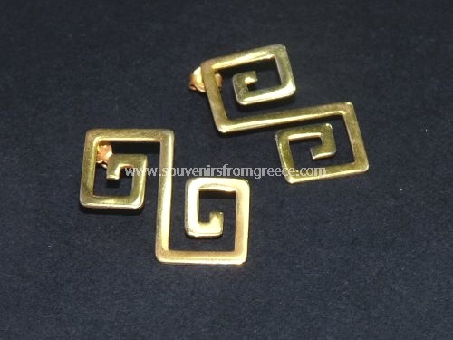 GREEK GOLD LARGE GREEK KEY EARRINGS Greek jewellery Earrings