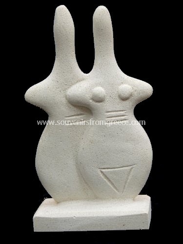 The inloved couple greek cycladic art statue Greek statues Cycladic art statues