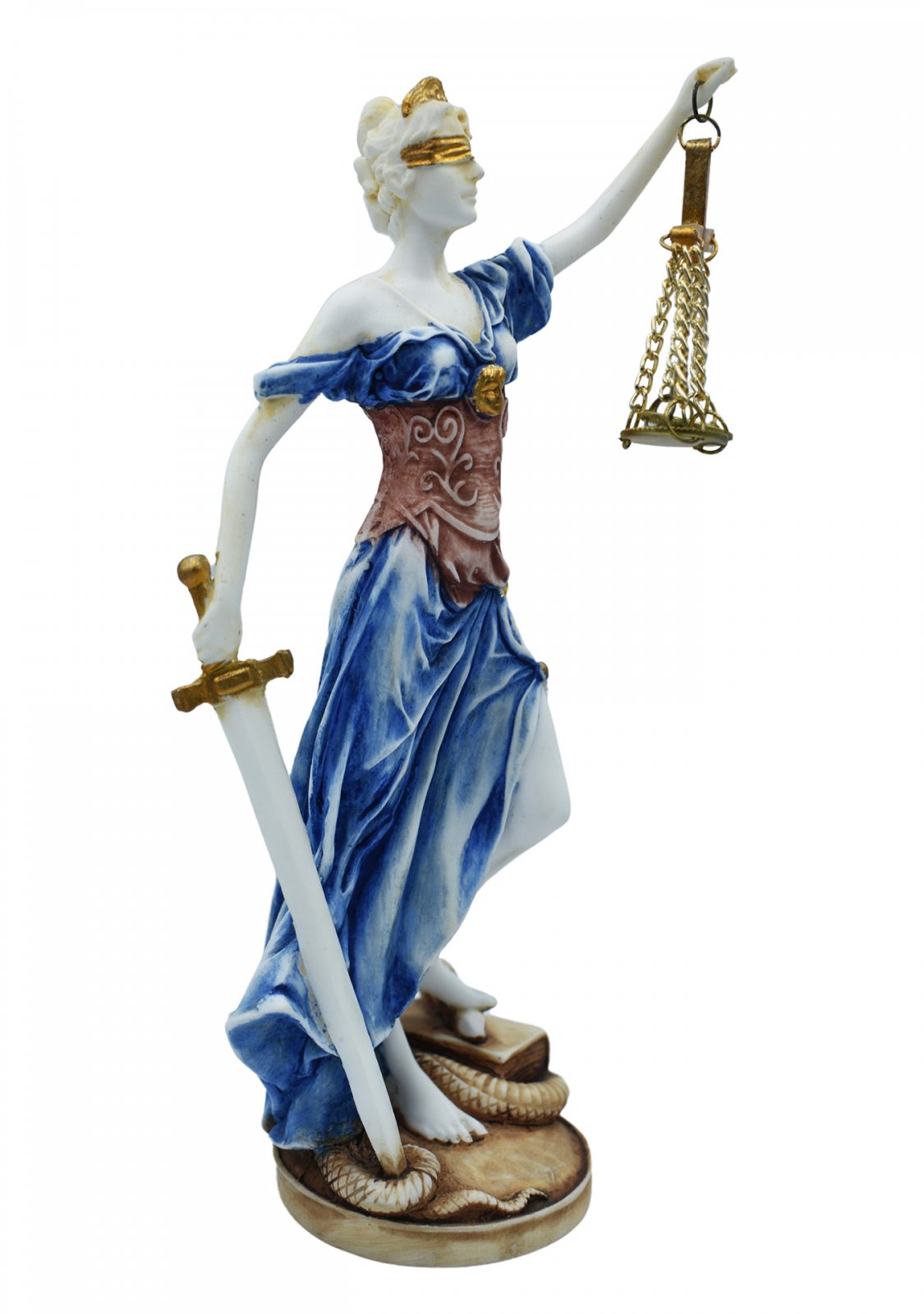 Themis, the greek goddess of justice, alabaster statue