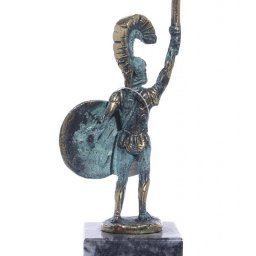 Achilles of Trojan war greek bronze statue on a marble base 2