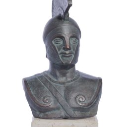 Achilles of Trojan war green plaster bust sculpture 1