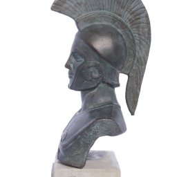 Achilles of Trojan war green plaster bust sculpture 2