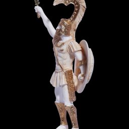 Achilles with his sword and shield, greek alabaster statue 3