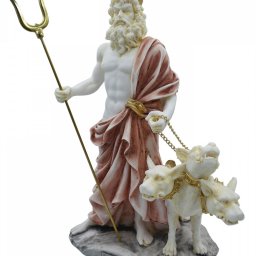 Hades, Pluto, God of the dead and the king of the underworld, greek alabaster statue with color 2