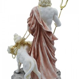 Hades, Pluto, God of the dead and the king of the underworld, greek alabaster statue with color 3