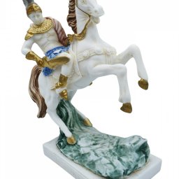  Alexander The Great riding Bucephalus, alabaster statue with color 3