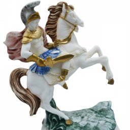  Alexander The Great riding Bucephalus, alabaster statue with color 1