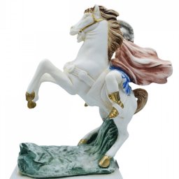  Alexander The Great riding Bucephalus, alabaster statue with color 2