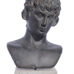 Antinoos (Antinous) greek plaster green bust statue 1