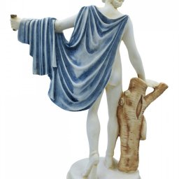 Apollo greek alabaster statue with color and patina 2