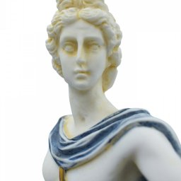 Apollo greek alabaster statue with color and patina 3