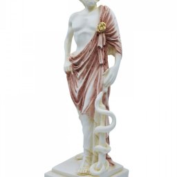  Ascelpius (Asklepios), the greek god of medicine, alabaster statue with color and patina 2