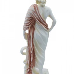  Ascelpius (Asklepios), the greek god of medicine, alabaster statue with color and patina 3
