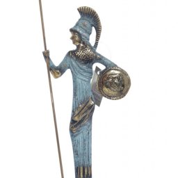 Medium bronze statue of Goddess Athena holding her shield and spear 1
