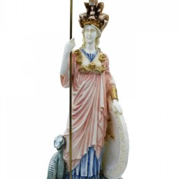 Goddess Athena, large greek alabaster statue with color 1