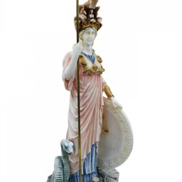 Goddess Athena, large greek alabaster statue with color 2