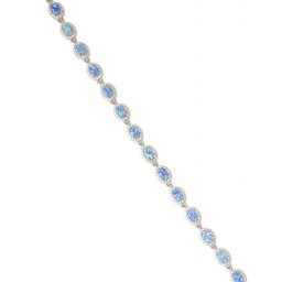 Greek silver bracelet with opal and zircon gemstones  1