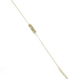 The greek key design - meander gold plated silver bracelet 1
