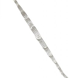 Large greek key design silver bracelet 1