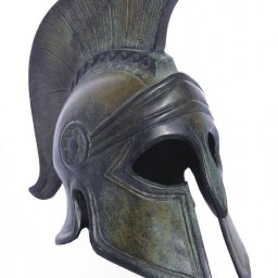 Greek bronze statue of Athenian helmet 1