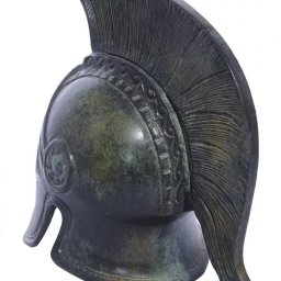 Greek bronze statue of Athenian helmet 3